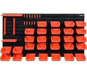 Vorel Wandorganizer-Set, 48-teilig / Organizer / 4X Bretter 475 x 272 mm / Kunststoff