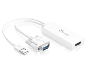 J5Create JDA214 weiß / Adapter / VGA + Audio auf HDMI / Full HD 1920x1080 / 60Hz