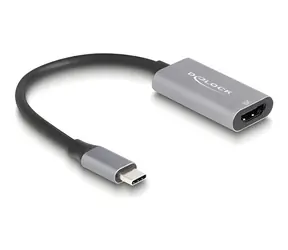 DeLock USB-C (M) - HDMI (F) grau-schwarz / Adapter / 8K 30Hz / HDR / HDCP / 15 cm