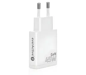 EverActive GaN-Ladegerät 45W weiß / Ladegerät / 2x USB-C / PD / QC4+