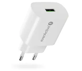 EverActive Ladegerät 18W weiß / Netzladegerät / 1x USB / Quick Charge 3.0