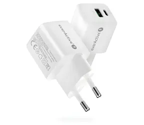 EverActive Ladegerät 20W weiß / Netzladegerät / 1x USB-A / 1x USB-C / Quick Charge 3.0