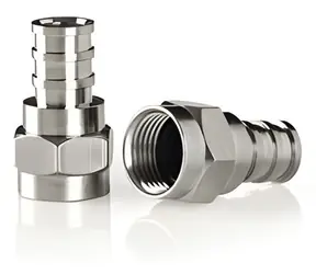 Nedis F-Stecker gerade 5,5 mm silber / Stecker / Stecker / vernickelt / 75 Ohm / Crimp / 2 Stück.