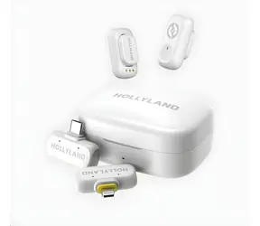 Hollyland LARK A1 Combo Elfenbeinweiß / Drahtloses Mikrofonsystem / USB-C + Lightning-Empfänger / Ladehülle
