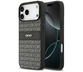 DKNY-Tönstreifenmuster, schwarz / Rückseite / iPhone 17 Pro Max