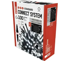 Emos D1EC01 CONNECT / LED-Lichtvorhang / 100 LEDs / 1 x 2 m / IP44 / Kaltweiß