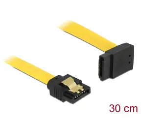 DeLock SATA 6 Gb/s gelb / SATA-Kabel / gerade - abgewinkelt nach oben / 30 cm