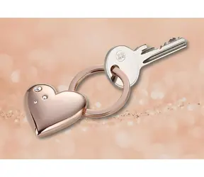 TROIKA Girls Best Friend Rosy KR15-32/RG pink / Metall-Schlüsselanhänger / Swarovski-Kristalle