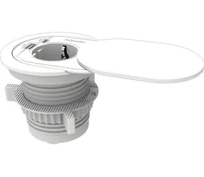 Fellowes Einbau-Tischsteckdose, weiß / Steckdose / USB-A / USB-C / 230 V / 2 m Kabel