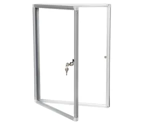 ARTA Vitrine ECO weiß 90 × 60 cm / Vertikale Vitrine / lackierte Füllung / Aluminiumrahmen / abschließbar