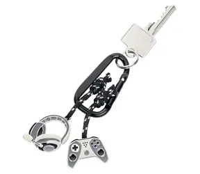 TROIKA Gaming-Schlüsselanhänger KR25-03/BK / Schlüsselanhänger / Metall / Karabiner