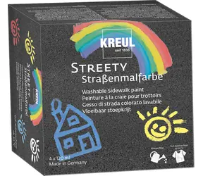 KREUL Flüssigkreide Streety / 4 x 120 ml / 4 Farben / wasserbasiert