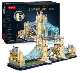 CubicFun Puzzle 3D Tower Bridge LED / 222 Teile / ab 6 Jahren / Papier / 44,6 x 33,8 x 6 cm