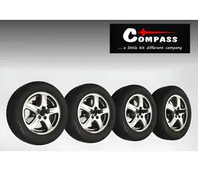 Compass Reifenhalter, 4 Stück / Reifenhalter / Tragfähigkeit 30 kg/Stück / Breite bis zu 29 cm