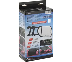 Compass CARAVAN PLUS Zusatzspiegel / Toter-Winkel-Spiegel / 20,5 x 15,5 cm / Gummiklemmen