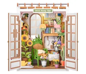 Robotime Miniaturhaus Geheime Blumenecke / Buchstütze / 3D-Holzpuzzle / über 200 Teile