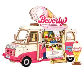 Robotime 3D-Holzpuzzle „Beverlys Eiswagen“ / 290 Teile / ab 14 Jahren / LED-Beleuchtung