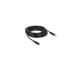 DeLock Klinkenstecker, 3,5 mm, 4-polig, schwarz / Audio-Verlängerungskabel / 5 m