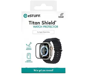 eSTUFF Titan Shield transparent für Apple Watch Ultra / Schutzglas / Hybrid / Gehärtetes Glas / 9H