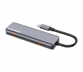 Canyon DS-18 / USB-C-Hub / 5 Anschlüsse / USB-C PD-Ladefunktion / 10 Gbit/s / kompakt