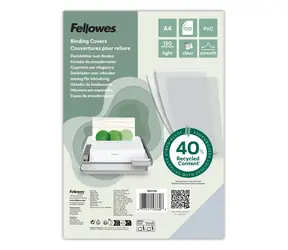 Fellowes Bindefolie A4 transparent / 150 µm / 40 % Recyclingmaterial / 100 Stück