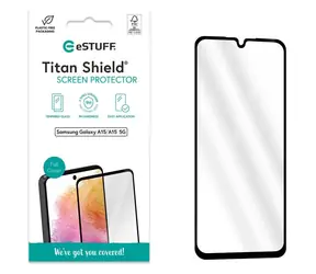 eSTUFF Titan Shield für Samsung Galaxy A15/A15 5G / Schutzglas / 9H / gehärtet / vollflächig klebend