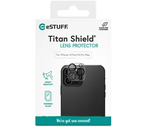 eSTUFF Titan Shield Apple iPhone 14 Pro/ 14 Pro Max / Kameraschutzglas / Gehärtetes Glas / 9H