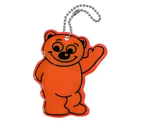 Reflektierender Compass Anhänger, Teddybär, orange / Reflektierender Anhänger / Sicherheitsaccessoire