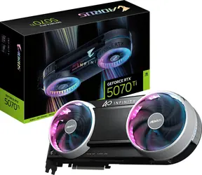 GIGABYTE AORUS GeForce RTX 5070 Ti INFINITY 16G / 2670 MHz / 16 GB GDDR7 / 256-Bit / 1x HDMI + 3x DP / 750 W