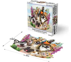 Prime 3D-Holzpuzzle „Selfie mit Tieren“ / 200 Teile / ab 4 Jahren