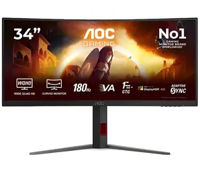 34" AOC CU34G4CA schwarz / Monitor / VA / UWQHD / 180Hz / HDMI+DP