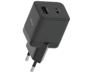 Allity ATC-01-20WAC Dual-USB-Schnellladegerät GaN 20W schwarz / 1x USB-A / 1x USB-C / PD / QC