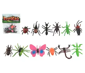 TEDDIES Mini-Insekten- und Tierfiguren 4-8 cm / 12 Stück / Kunststoff / ab 3 Jahren
