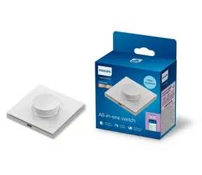 Philips WiZ Drehlichtschalter, weiß / Lichtsteuerung / Wiederaufladbarer Akku / Reichweite 15 m