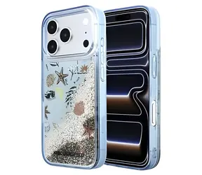 Karl Lagerfeld Liquid Glitter Strandblau / Rückseite / Apple iPhone 18 Pro Max