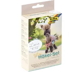 FOLIA 23913 Kreatives Häkelset Lama mini / Kreatives Häkelset / ab 8 Jahren