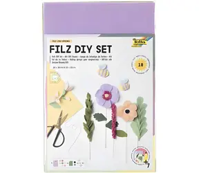 FOLIA 51049 Kreatives Filzset „Filz wie ein Frühling“ / Kreatives Set / 18-teilig