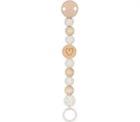 GOKI Schnullerkette Herz / Holz / ab Geburt