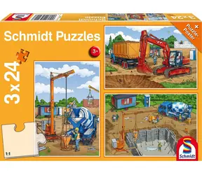 Schmidt Puzzle Auf der Baustelle / 3x24 Teile / 26,3 x 17,8 cm