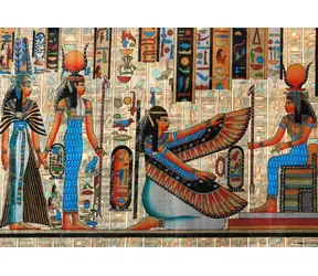Grafik-Puzzle Papyrus und Hieroglyphen / 1000 Teile / 69 × 47,8 cm