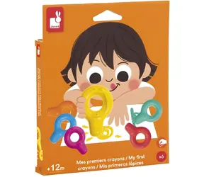 JANOD Colorino Buntstifte für die Kleinsten / 6 Stück / wiederverwendbare Box