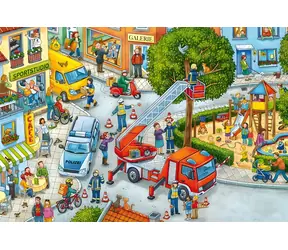 Schmidt Puzzle Feuerwehrleute / 3 x 24 Teile / ab 3 Jahren / 26,3 x 17,8 cm