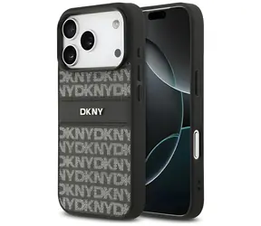 DKNY-Tönstreifenmuster, schwarz / Rückseite / iPhone 17 Pro
