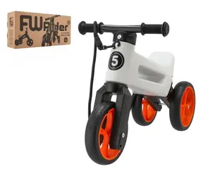 FUNNY WHEELS Rider SuperSport Laufrad weiß-orange, im Karton / 2-in-1 / Tragkraft 25 kg / ab 18 m