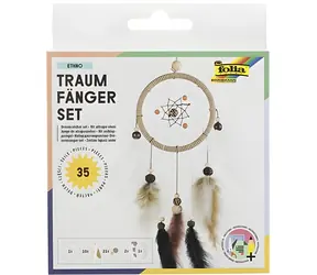 FOLIA 23829 Kreatives Traumfänger-Set Ethno / Kreatives Set / 35 Teile / Durchmesser 12 cm