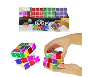 TEDDIES Glitzer-Puzzlewürfel 6,5 x 6,5 cm / Puzzle / Kunststoff / ab 3 Jahren