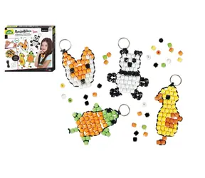 Lena Kreativset Anhänger Maskottchen Tiere / 250 Perlen / 4 Anhänger / ab 6 Jahren