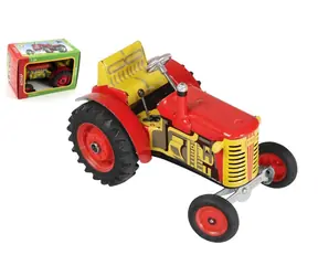 KOVAP Traktor Zetor rot / Komplettset / Metall / 1:25 / ab 3 Jahren