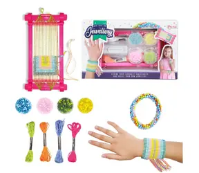 TEDDIES Kreativset Armband mit Perlen / Kreativset / Wattebällchen, Perlen, Strickrahmen / ab 8 Jahren