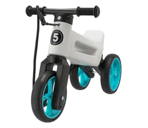 FUNNY WHEELS Rider SuperSport Laufrad, weiß-türkis, in einer Tasche / 2-in-1 / Tragkraft 25 kg / ab 18 m